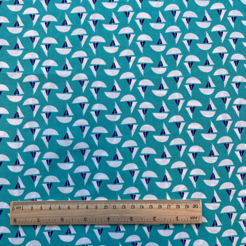 Printed Cotton MOJACA Lagoon / Cobalt
